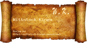 Wittstock Kinga névjegykártya